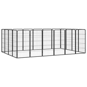 NNEVL 20-Panel Dog Playpen Black 50x100 cm Powder-coated Steel