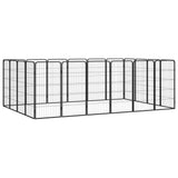 NNEVL 20-Panel Dog Playpen Black 50x100 cm Powder-coated Steel