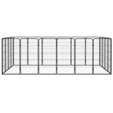 NNEVL 20-Panel Dog Playpen Black 50x100 cm Powder-coated Steel