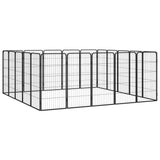 NNEVL 20-Panel Dog Playpen Black 50x100 cm Powder-coated Steel