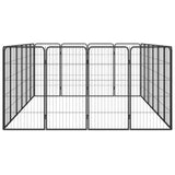 NNEVL 20-Panel Dog Playpen Black 50x100 cm Powder-coated Steel