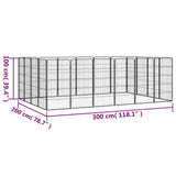 NNEVL 20-Panel Dog Playpen Black 50x100 cm Powder-coated Steel