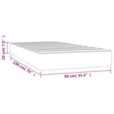 NNEVL Pocket Spring Bed Mattress Black 90x190x20 cm Fabric