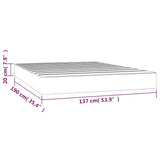 NNEVL Pocket Spring Bed Mattress Dark Grey 137x190x20 cm Double Velvet