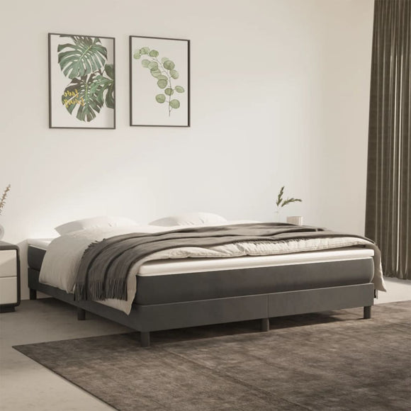 NNEVL Pocket Spring Bed Mattress Dark Grey 152x203x20 cm Queen Velvet