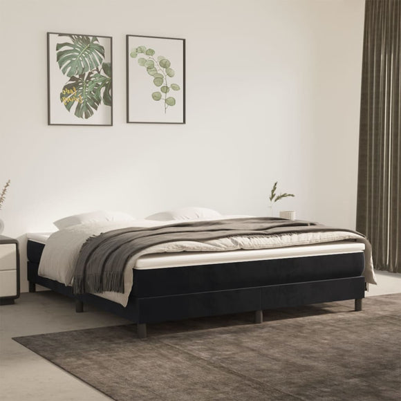 NNEVL Pocket Spring Bed Mattress Black 153x203x20 cm Queen Size Velvet