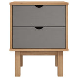 NNEVL Bedside Cabinet OTTA Brown&Grey 45x39x57 cm Solid Wood Pine