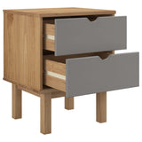 NNEVL Bedside Cabinet OTTA Brown&Grey 45x39x57 cm Solid Wood Pine