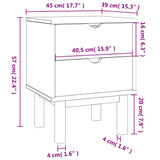 NNEVL Bedside Cabinet OTTA Brown&Grey 45x39x57 cm Solid Wood Pine