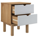 NNEVL Bedside Cabinet OTTA Brown&White 45x39x57cm Solid Wood Pine