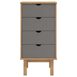 NNEVL Drawer Cabinet OTTA Brown&Grey 45x39x90cm Solid Wood Pine
