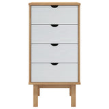 NNEVL Drawer Cabinet OTTA Brown&White 45x39x90cm Solid Wood Pine