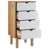 NNEVL Drawer Cabinet OTTA Brown&White 45x39x90cm Solid Wood Pine