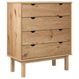 NNEVL Drawer Cabinet OTTA 76.5x39.5x90cm Solid Wood Pine