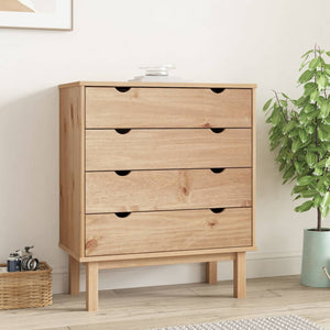 NNEVL Drawer Cabinet OTTA 76.5x39.5x90cm Solid Wood Pine