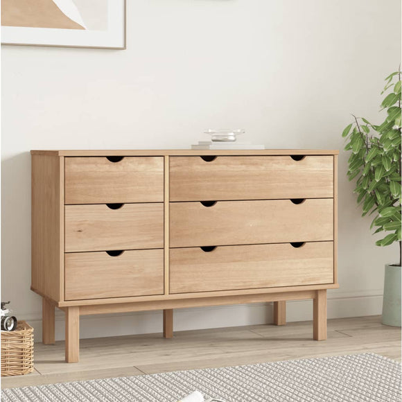 NNEVL Drawer Cabinet OTTA 111x43x73.5 cm Solid Wood Pine