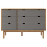 NNEVL Drawer Cabinet OTTA Brown&Grey 111x43x73.5 cm Solid Wood Pine