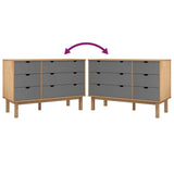 NNEVL Drawer Cabinet OTTA Brown&Grey 111x43x73.5 cm Solid Wood Pine
