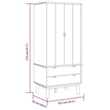 NNEVL Wardrobe OTTA 76.5x53x172 cm Solid Wood Pine