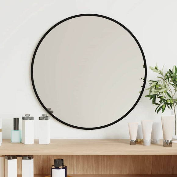 NNEVL Wall Mirror Black Ø 40 cm Round