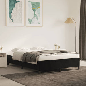 NNEVL Bed Frame without Mattress Black 137x187 cm Double Velvet