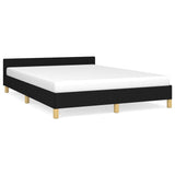 NNEVL Bed Frame with Headboard Black 137x187 cm Double Fabric