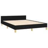 NNEVL Bed Frame with Headboard Black 137x187 cm Double Fabric