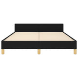 NNEVL Bed Frame with Headboard Black 137x187 cm Double Fabric