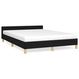 NNEVL Bed Frame with Headboard Black 153x203 cm Queen Fabric