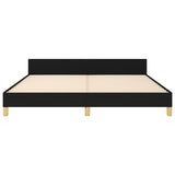 NNEVL Bed Frame with Headboard Black 153x203 cm Queen Fabric
