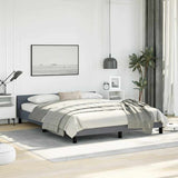 NNEVL Bed Frame without Mattress Dark Grey Queen Velvet