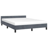 NNEVL Bed Frame without Mattress Dark Grey Queen Velvet