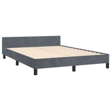 NNEVL Bed Frame without Mattress Dark Grey Queen Velvet