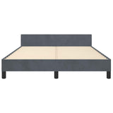 NNEVL Bed Frame without Mattress Dark Grey Queen Velvet