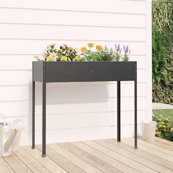 NNEVL Garden Planter Anthracite 100.5x40.5x90 cm Galvanised Steel