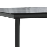 NNEVL Garden Dining Table Black 200x100x74cm Steel and Tempered Glass