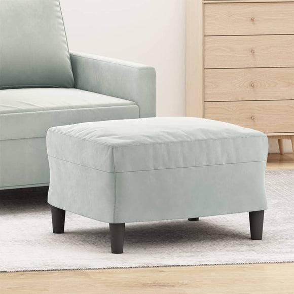 NNEVL Footstool Light Grey 60x50x41 cm Velvet