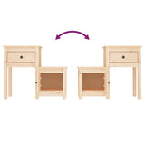 NNEVL Bedside Cabinet 79.5x38x65.5 cm Solid Wood Pine