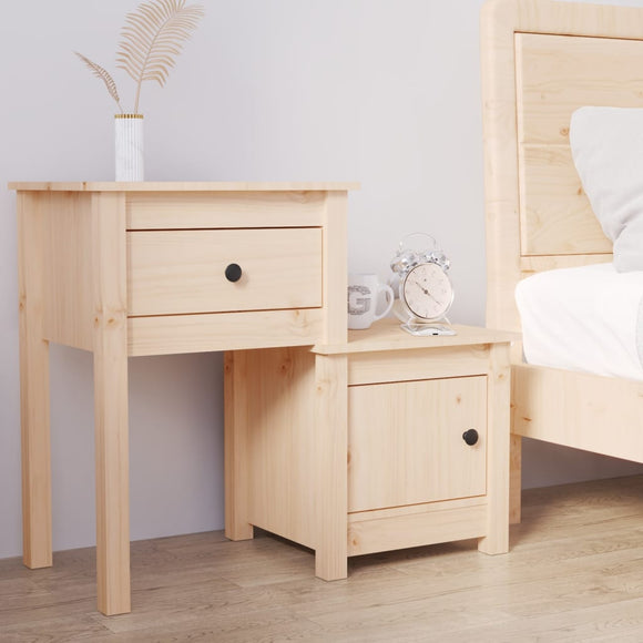 NNEVL Bedside Cabinet 79.5x38x65.5 cm Solid Wood Pine