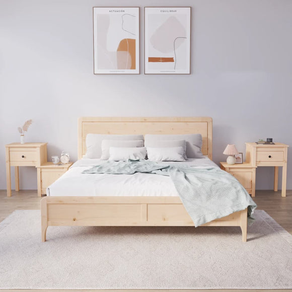 NNEVL Bedside Cabinets 2 pcs 79.5x38x65.5 cm Solid Wood Pine