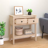 NNEVL Console Table 75x35x75 cm Solid Wood Pine