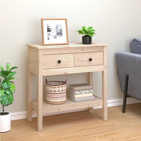 NNEVL Console Table 75x35x75 cm Solid Wood Pine