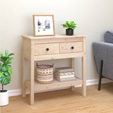 NNEVL Console Table 75x35x75 cm Solid Wood Pine