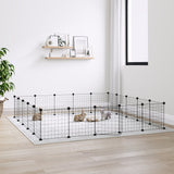 NNEVL 20-Panel Pet Cage with Door Black 35x35 cm Steel