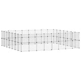 NNEVL 60-Panel Pet Cage with Door Black 35x35 cm Steel