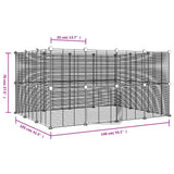 NNEVL 28-Panel Pet Cage with Door Black 35x35 cm Steel