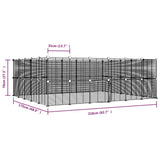 NNEVL 44-Panel Pet Cage with Door Black 35x35 cm Steel