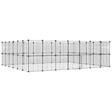 NNEVL 52-Panel Pet Cage with Door Black 35x35 cm Steel