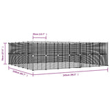NNEVL 52-Panel Pet Cage with Door Black 35x35 cm Steel