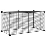 NNEVL 8-Panel Pet Cage Black 35x35 cm Steel